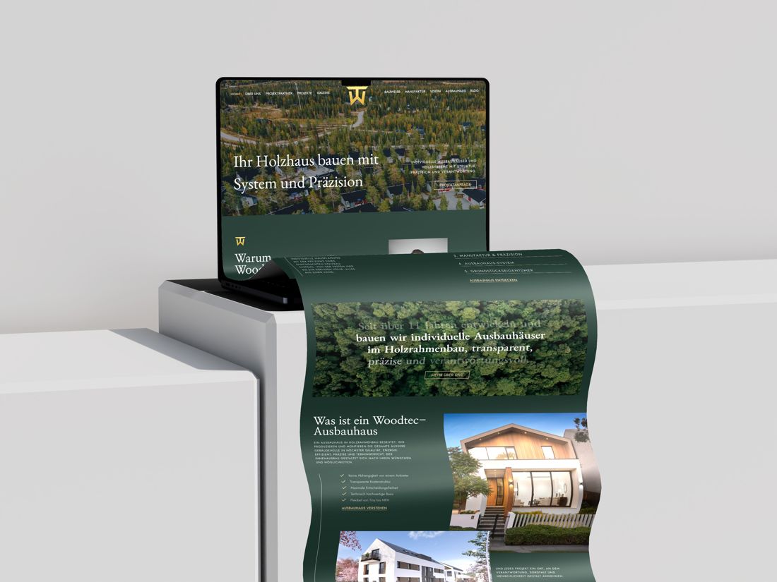 Website Woodtec Haus, umgesetzt von AS Digital